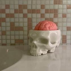 SELETTI PROPAGANDA - Portasaponetta BRAINWASH in Porcellana Bianco