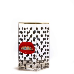 SELETTI TOILETPAPER HOME - Vaso di Vetro Grande Pois "Shit"