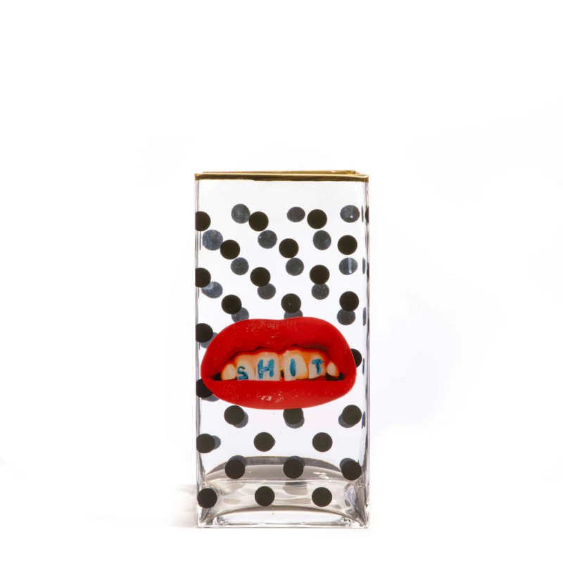 SELETTI TOILETPAPER HOME - Vaso di Vetro Grande Pois "Shit"