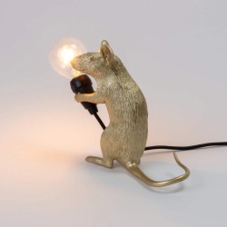 SELETTI Mouse Lamp Dorato Seduto