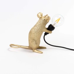 SELETTI Mouse Lamp Dorato Seduto