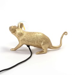 SELETTI Mouse Lamp Dorato Steso