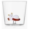ICHENDORF TABBY CAT - Bicchiere con Gatto Sdraiato con Coda Ambra