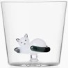 ICHENDORF TABBY CAT - Bicchiere con Gatto Sdraiato con Coda Grigia