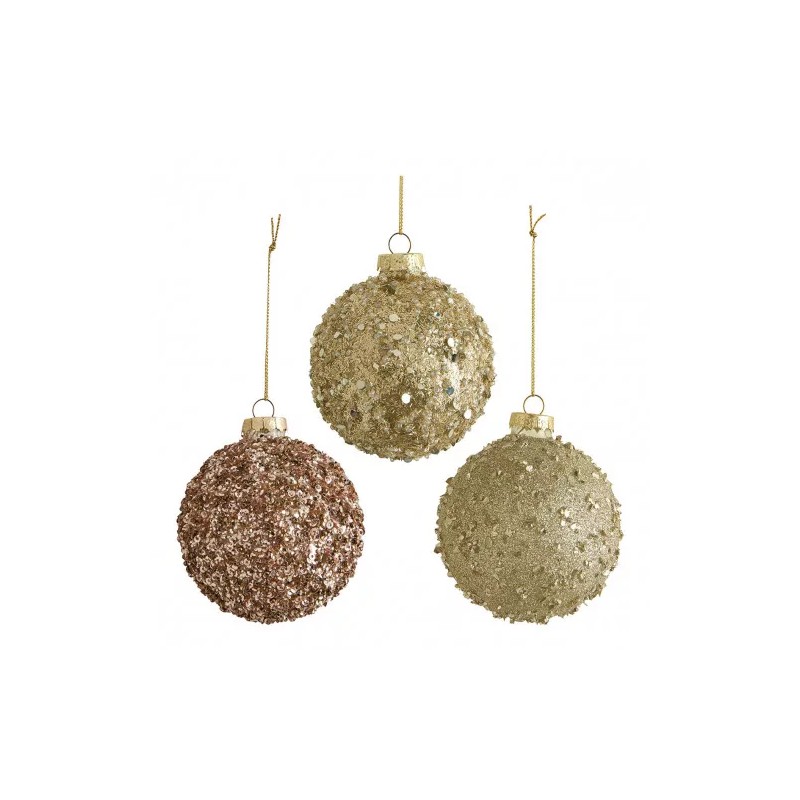 MATHILDE CREATIONS - Set di Tre Palline in Vetro Glitterato