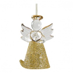 MATHILDE CREATIONS - Set di Tre Angeli in Vetro Glitterato