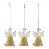 MATHILDE CREATIONS - Set di Tre Angeli in Vetro Glitterato