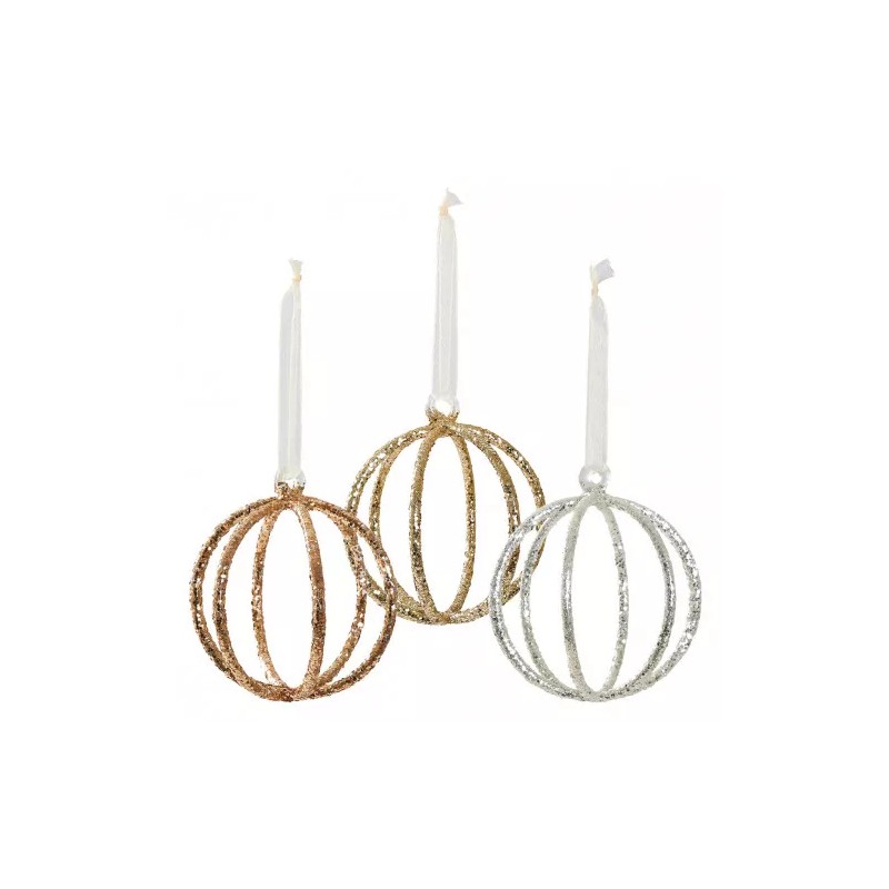 MATHILDE CREATIONS - Set di Tre Sfere Glitterate