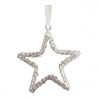 MATHILDE CREATIONS - Set di Tre Decorazioni Glitterate Argento