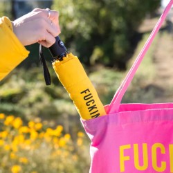 FISURA - Ombrello Pieghevole "Fucking Rain" GIALLO
