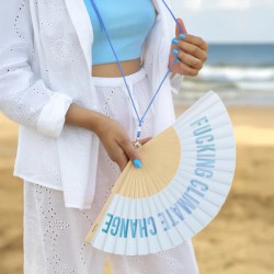 FISURA - Ventaglio "Fucking Climate Change " AZZURRO