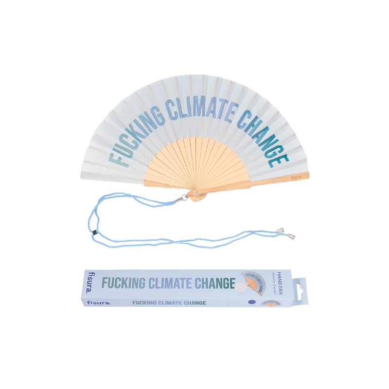 FISURA - Ventaglio "Fucking Climate Change " AZZURRO