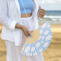 FISURA - Ventaglio con Nuvole AZZURRO