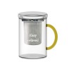 WD LIFESTYLE - Tisaniera in Vetro Borosilicato con Manico Giallo