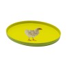 WD LIFESTYLE - Vassoio Ovale con Fondo Colorato e Stampa GALLINA