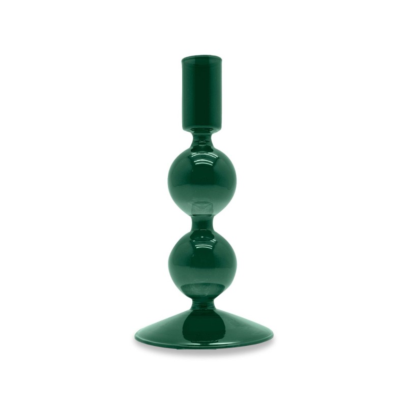 WD LIFESTYLE - Porta Candela in Vetro Borosilicato 16cm PETROLIO