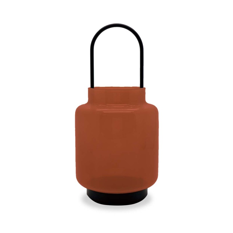 WD LIFESTYLE - Lanterna in Vetro 30cm ROSSA