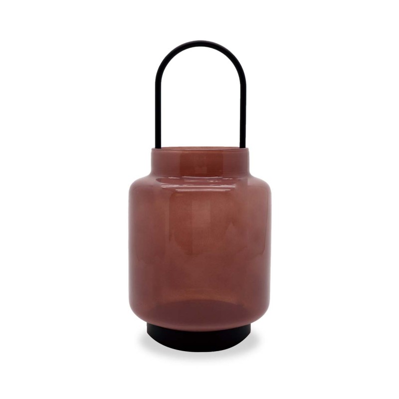 WD LIFESTYLE - Lanterna in Vetro 30cm ROSA