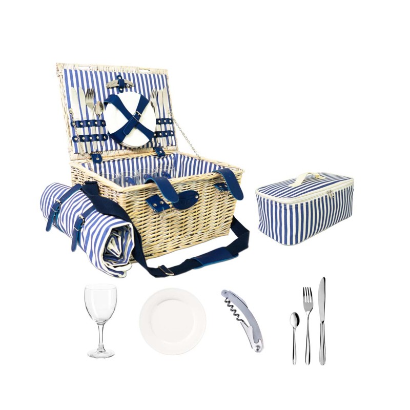 WD LIFESTYLE - Cestino da Picnic in Vimini BIANCO