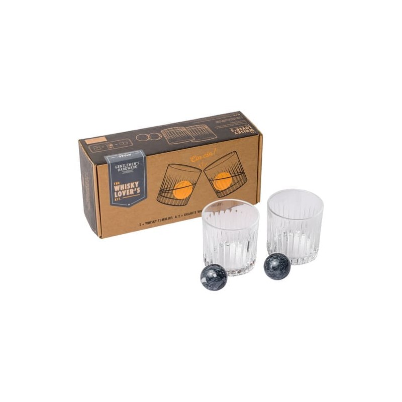 GENTLEMEN'S HARDWARE - Set di Due Bicchieri con Sfere di Ghiaccio