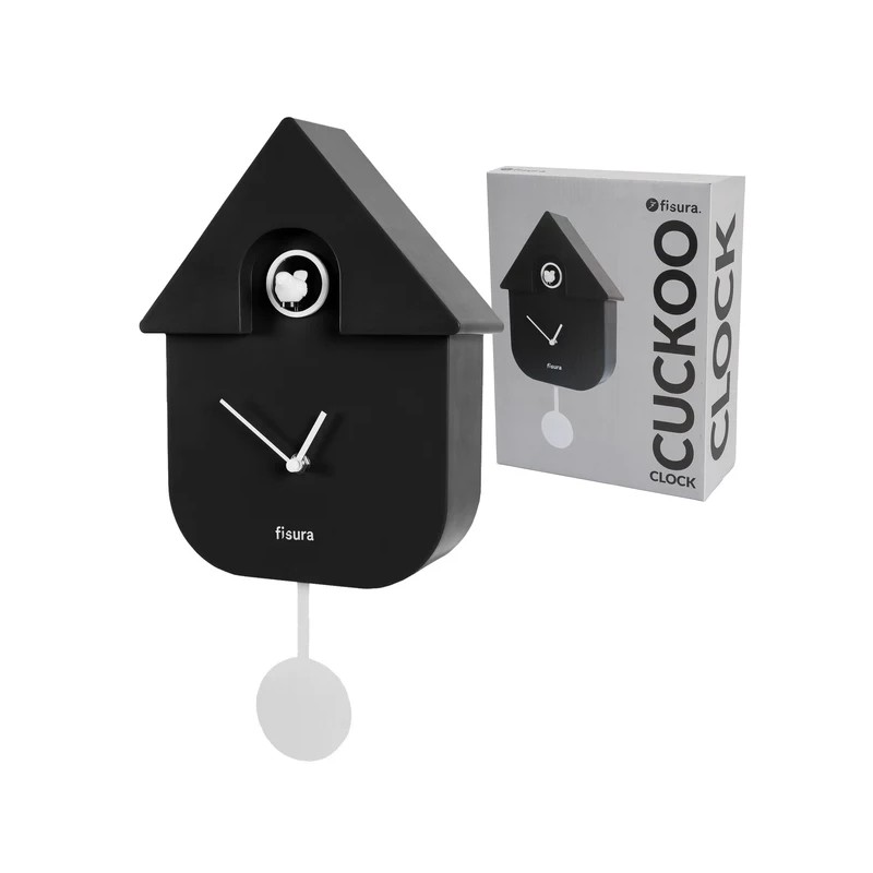 FISURA - Orologio a Cucù Nero con Quadrante Bianco