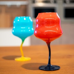 WD LIFESTYLE - Set di Due Calici Cocktail Multicolore | AZZURRO E ARANCIONE