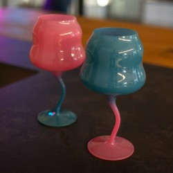WD LIFESTYLE - Set di Due Calici Cocktail Multicolore | AZZURRO E ROSA