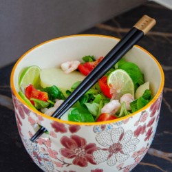 WD LIFESTYLE - Set di Due Ciotole da Ramen e Due Bacchette | BIANCO, ROSA E BLU