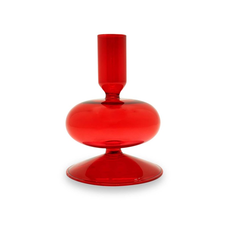 WD LIFESTYLE - Porta Candela in Vetro Borosilicato 12cm ROSSO