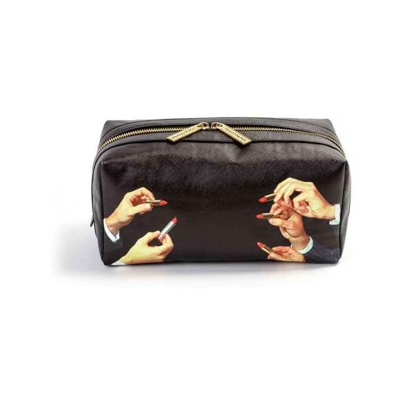 SELETTI TOILETPAPER - Borsa da Bagno Nera "Rossetti"