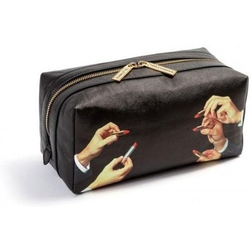 SELETTI TOILETPAPER - Borsa da Bagno Nera "Rossetti"