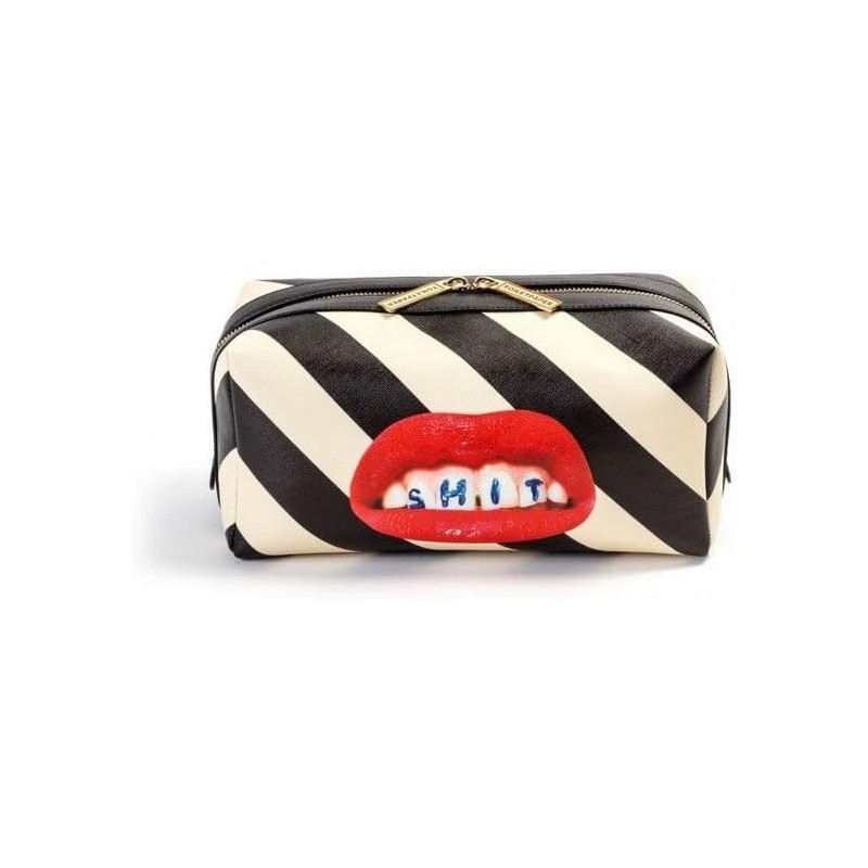 SELETTI TOILETPAPER - Borsa da Bagno a Righe "Shit"