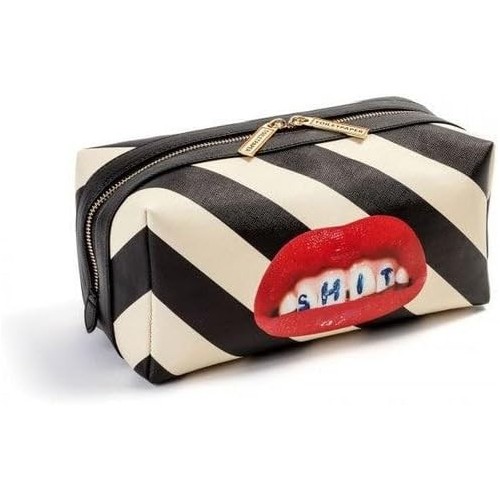 SELETTI TOILETPAPER - Borsa da Bagno a Righe "Shit"