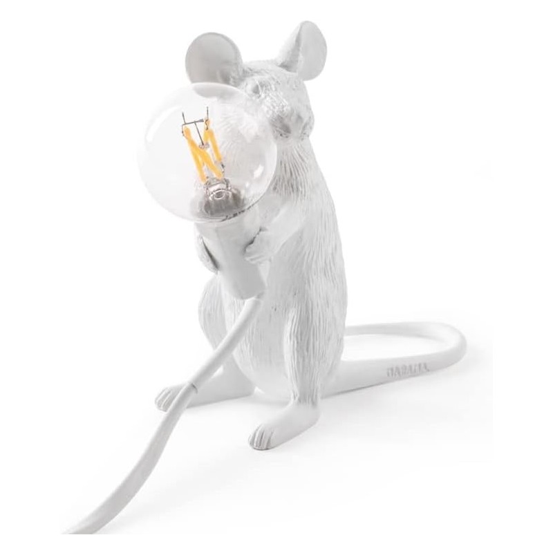SELETTI Mouse Lamp Bianco Seduto