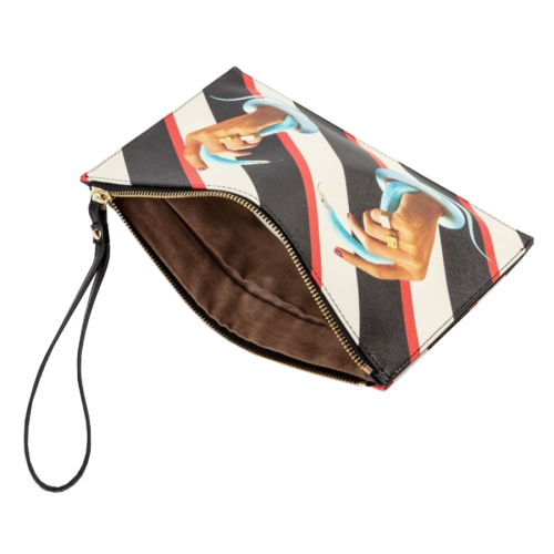 SELETTI TOILETPAPER - Borsa Pochette "Snakes and Stripes"